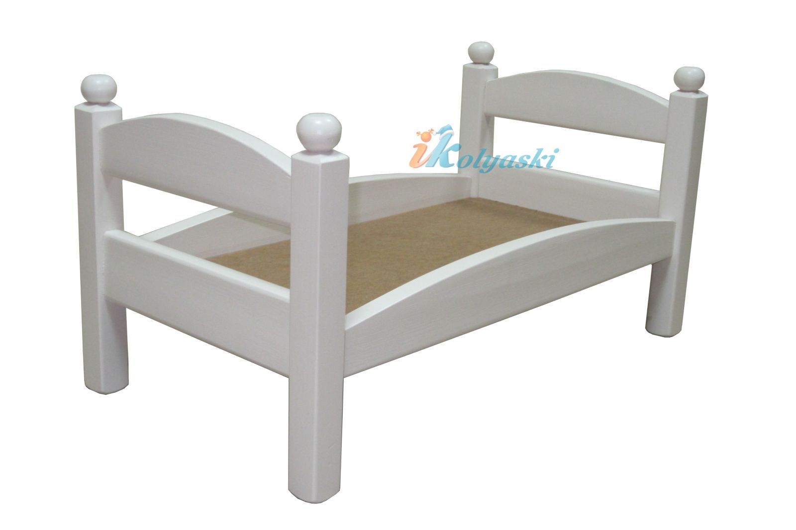 Кровать для кукол, кукольная кровать Ecobaby Синдерелла, массив, ручная работа, цвет белый, размер 55х29х29 см. кроватка для кукол, кровати для кукол, кукольная кровать, кукольная кроватка, Купить кукольную кровать, купить кровать для кукол, кровати для кукол фото, кровать для кукол Беби Бон, кукла кроватка, самые лучшие кукольные кровати, деревянная кровать к
