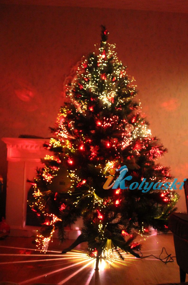 Подставка в новогодней оптоволоконной светодиодной елке Императорская Шик с многолучевой подсветкой, выглядит изумительно!