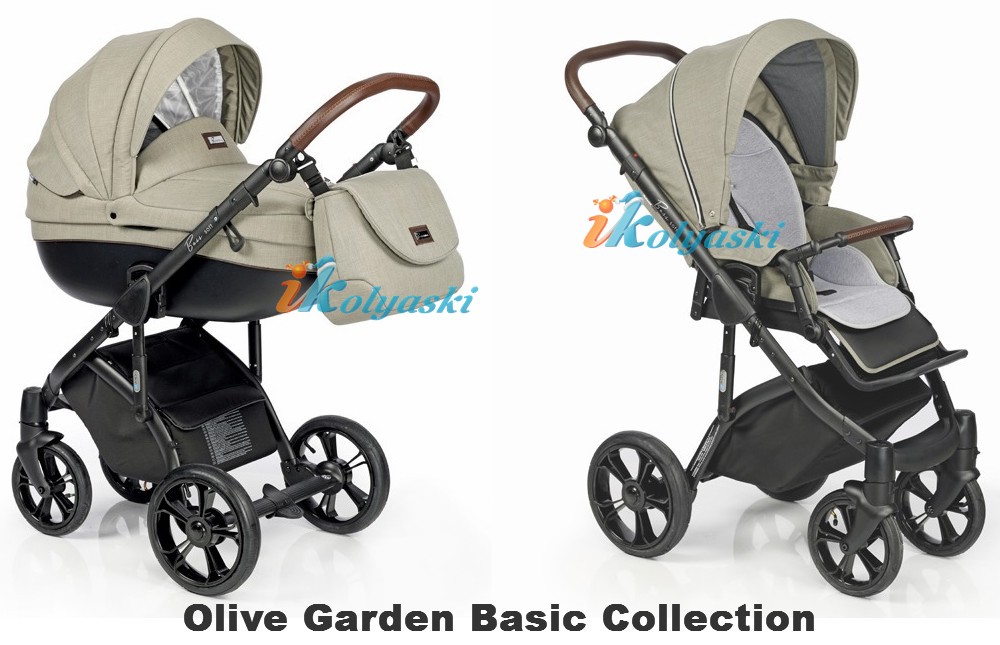 коляска для новорожденных Roan Bass Soft LE 3 в 1 Basic Collection цвет Olive Garden