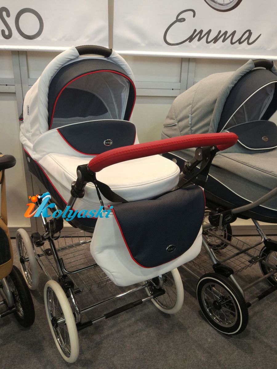 Roan Emma Chrome 3 в 1 коляска для новорожденных, Роан Эмма Хром 12 дюймовые дутые или литые колеса, цвет Е-53