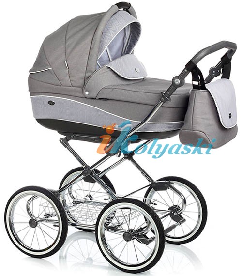 Коляска для новорожденных Roan Emma Classic 3в1 крашеная рама 12 дюймовые надувные или литые колеса, цвет Е-51