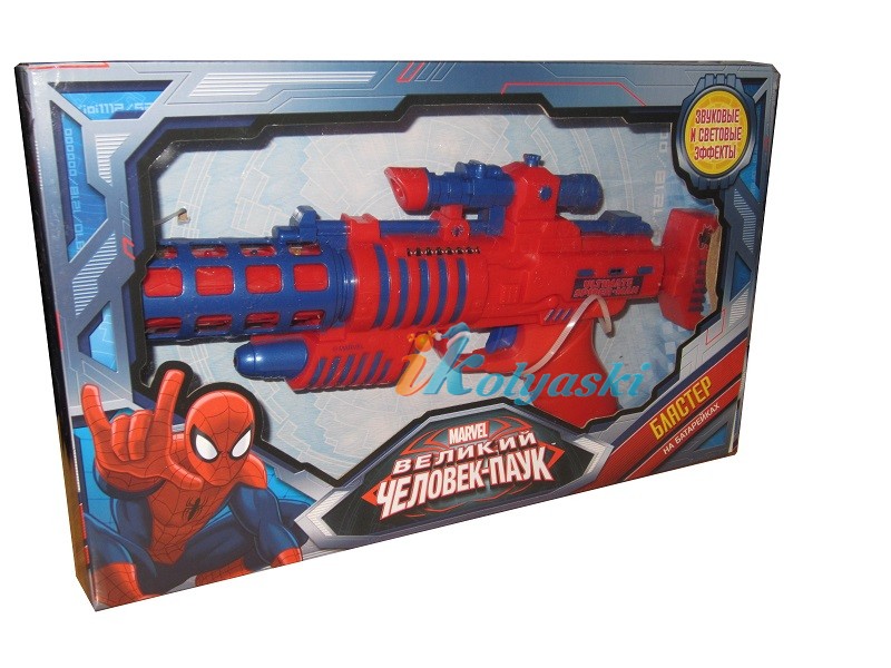 Бластер человека-Паука, оружие Человека-паука, звук, свет,  движущийся элемент внутри, Marvel